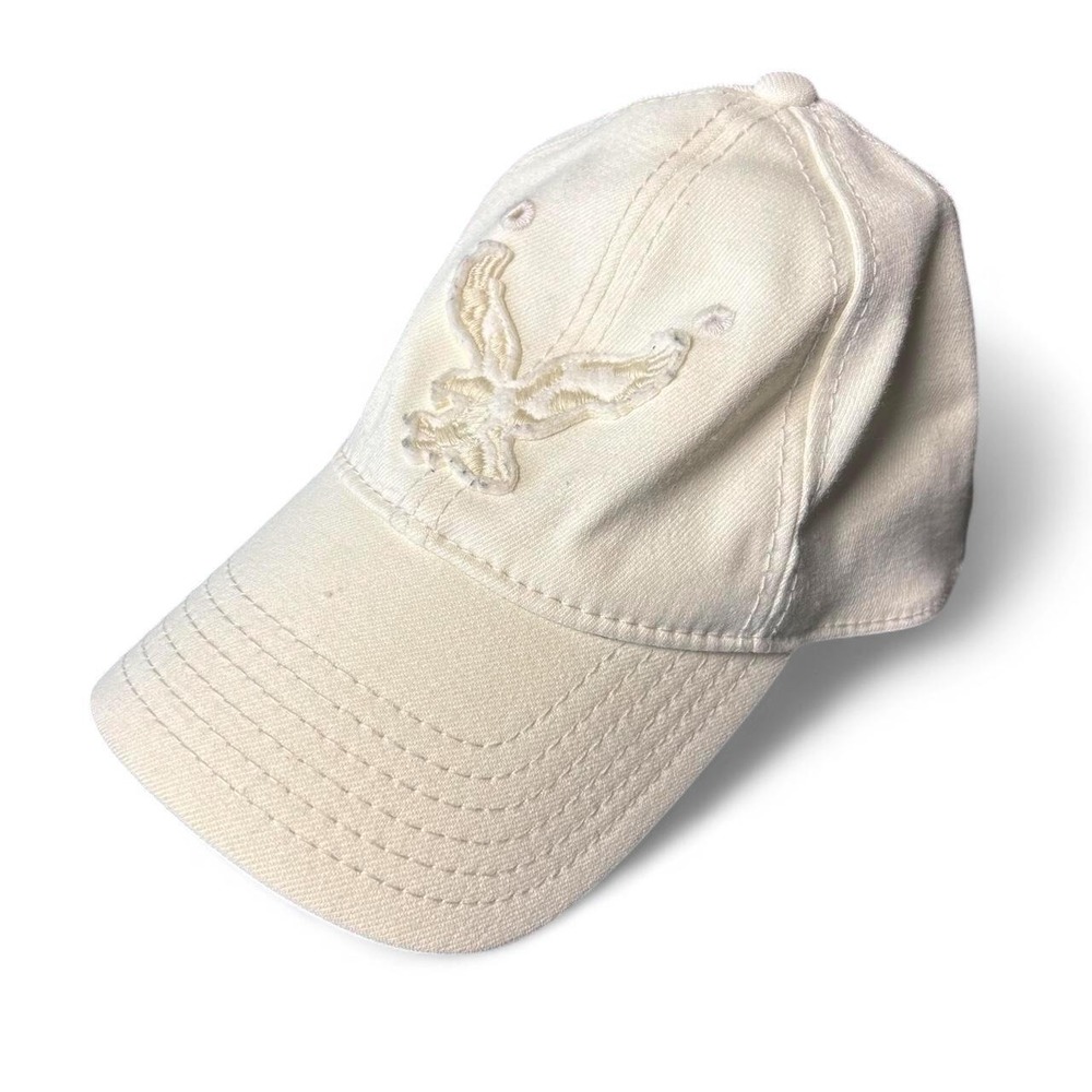 American Eagle 1977 White Embroidered Eagle Cap Y2K